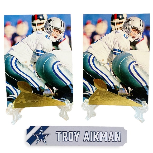 1994 Troy Aikman Pinnacle Football Card #150 Dallas Cowboys Gold Trophy - Picture 1 of 4